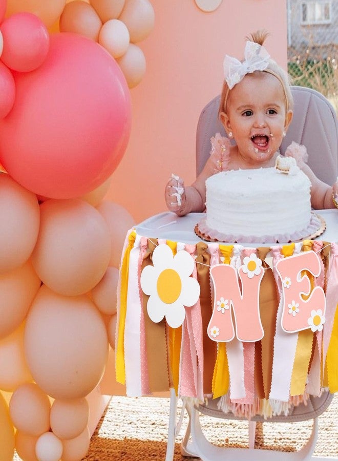 UOAOU Groovy One First Birthday High Chair Banner - Baby Shower, Hippie Decorations, Daisy 1st Birthday Garland, Cake Smash Backdrop - Image 4